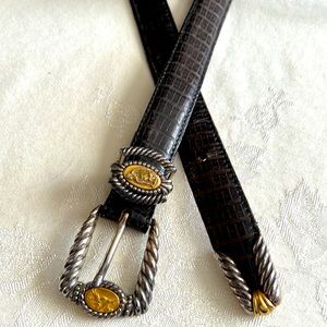 Brighton Museum Collection Drk Brown Belt Greco Roman Coins Sz M 35"L  #37803